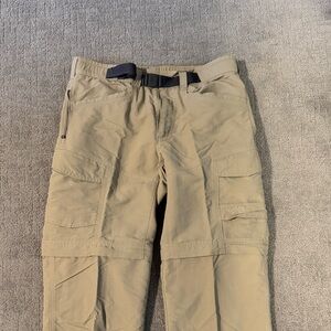 The North Face Convertible Tech Pants Mens Tan Paramount Hiking Belted LG